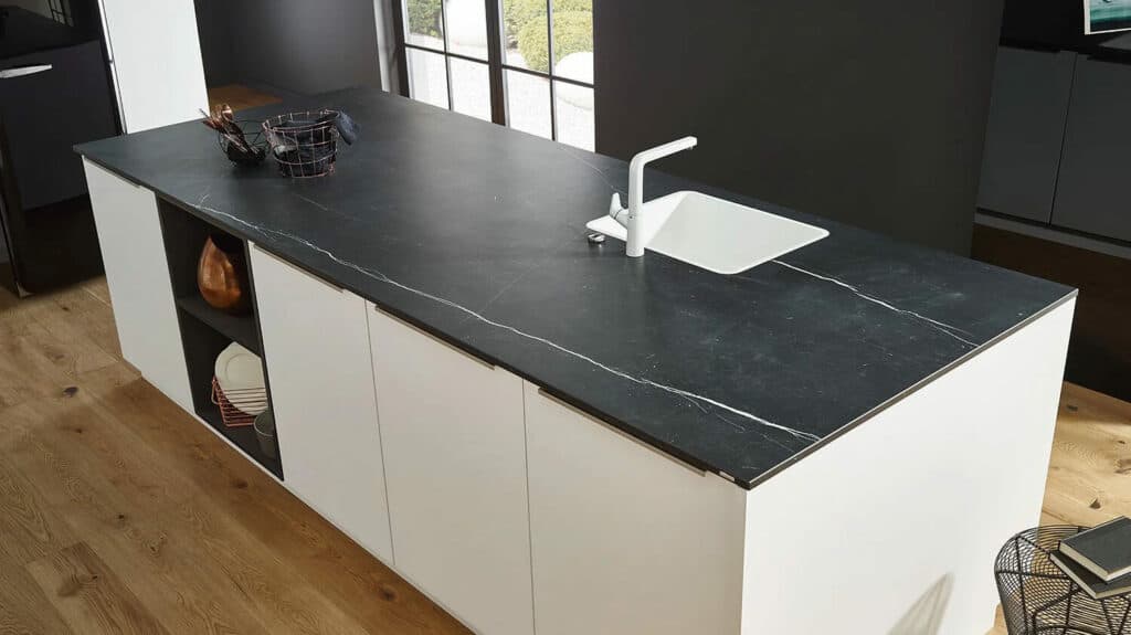 Lechner Keramik Arbeitsplatte Nero Marquina schwarz