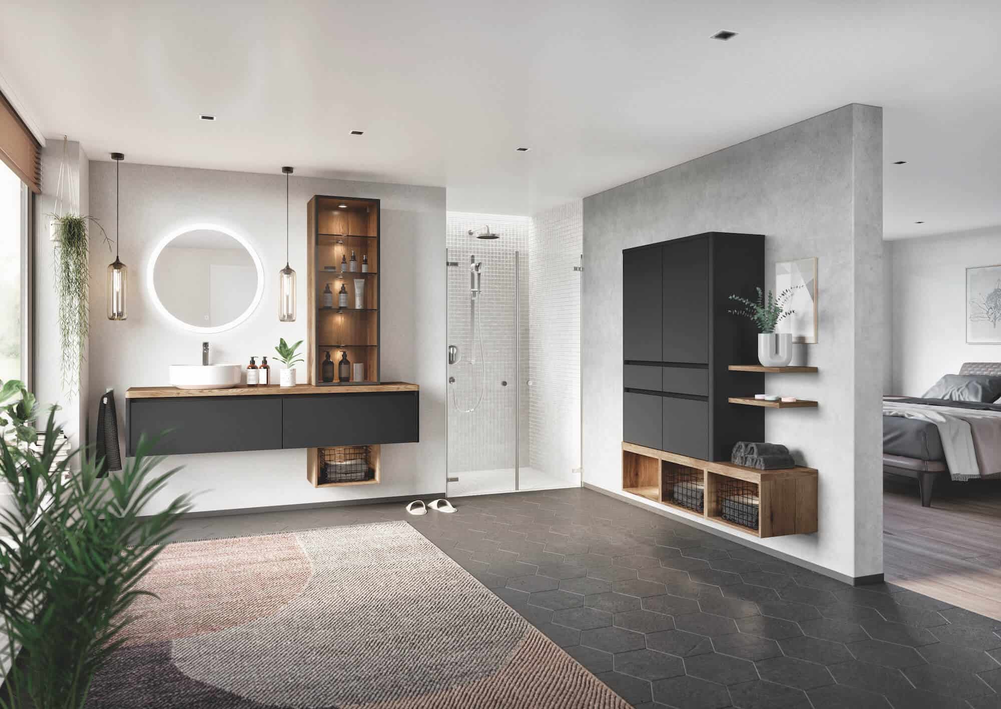 Nobilia Touch Badezimmer matt schwarz