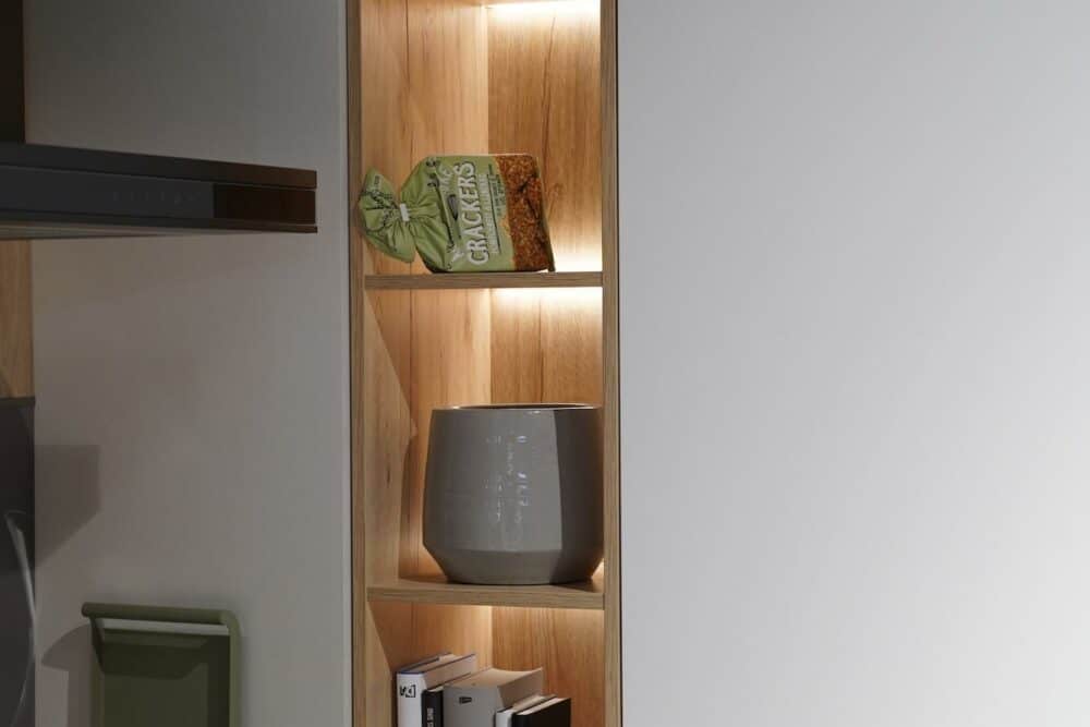 Eiche offener Wandschrank Nobilia U-Küche