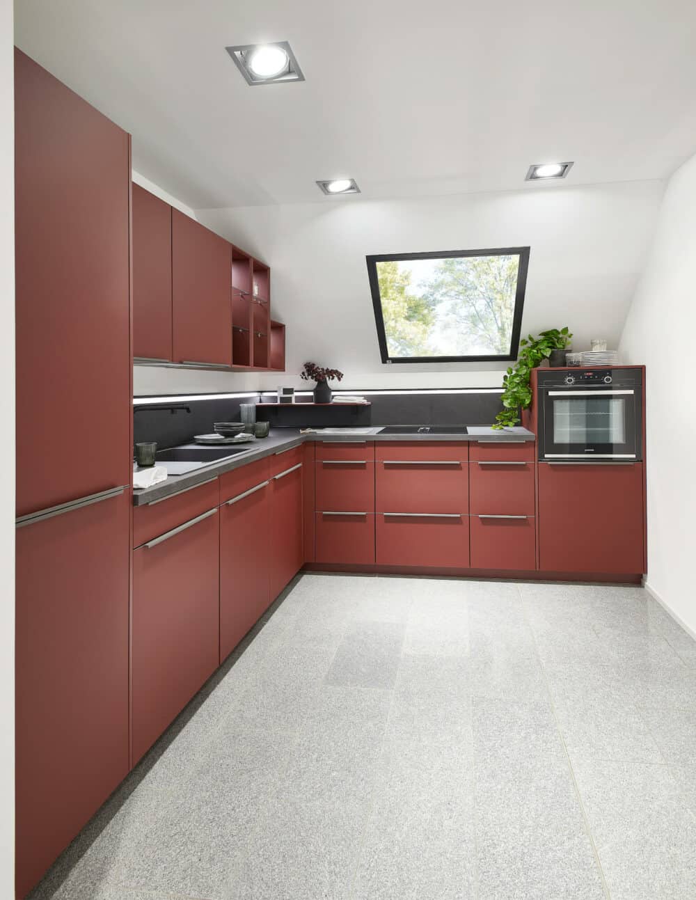 Nobilia Easytouch L-Küche rostrot