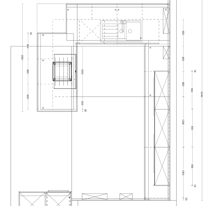 Nobilia G-Küche Design Lack matt sand Strichzeichnung