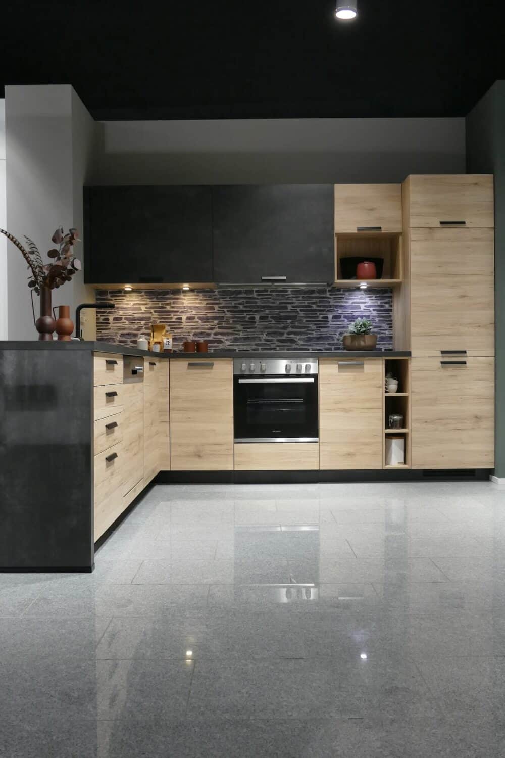 Nobilia moderne L-Küche Holz Fronten Eiche