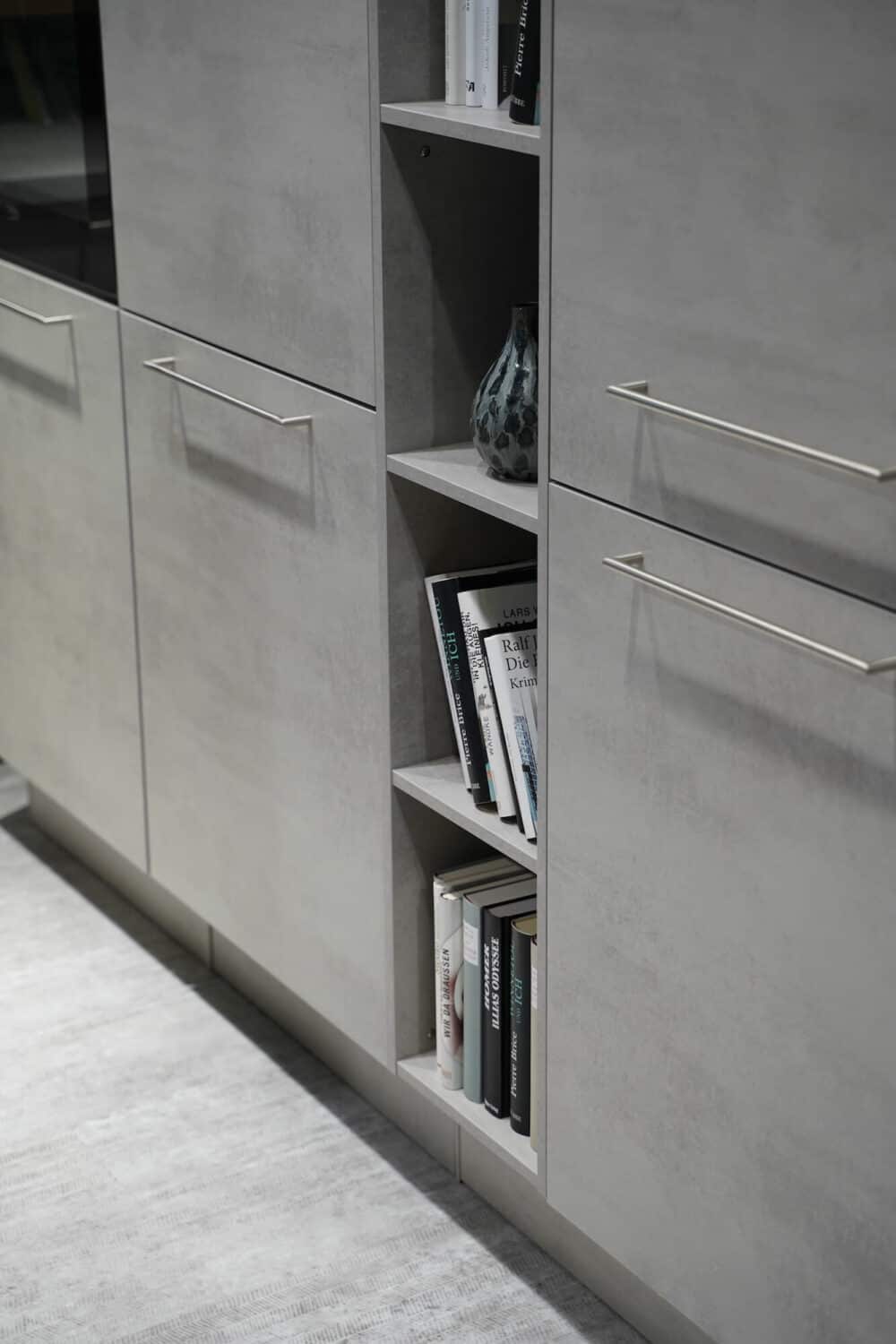 Nobilia offener Wandschrank Beton steingrau