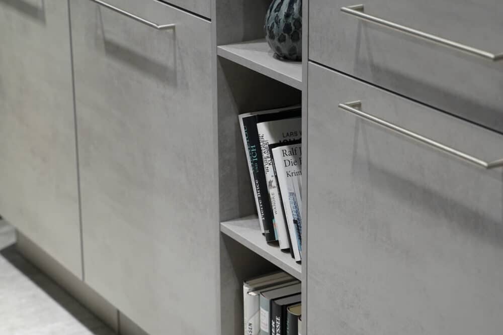 Nobilia offener Wandschrank Beton steingrau