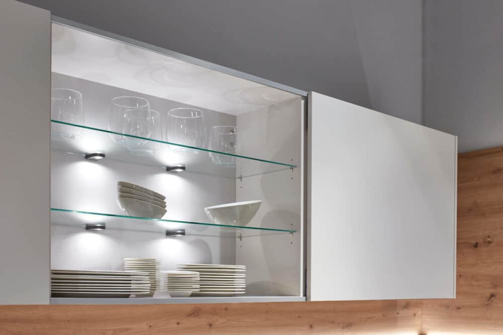 Oberschrank Glas mit Schiebetüren