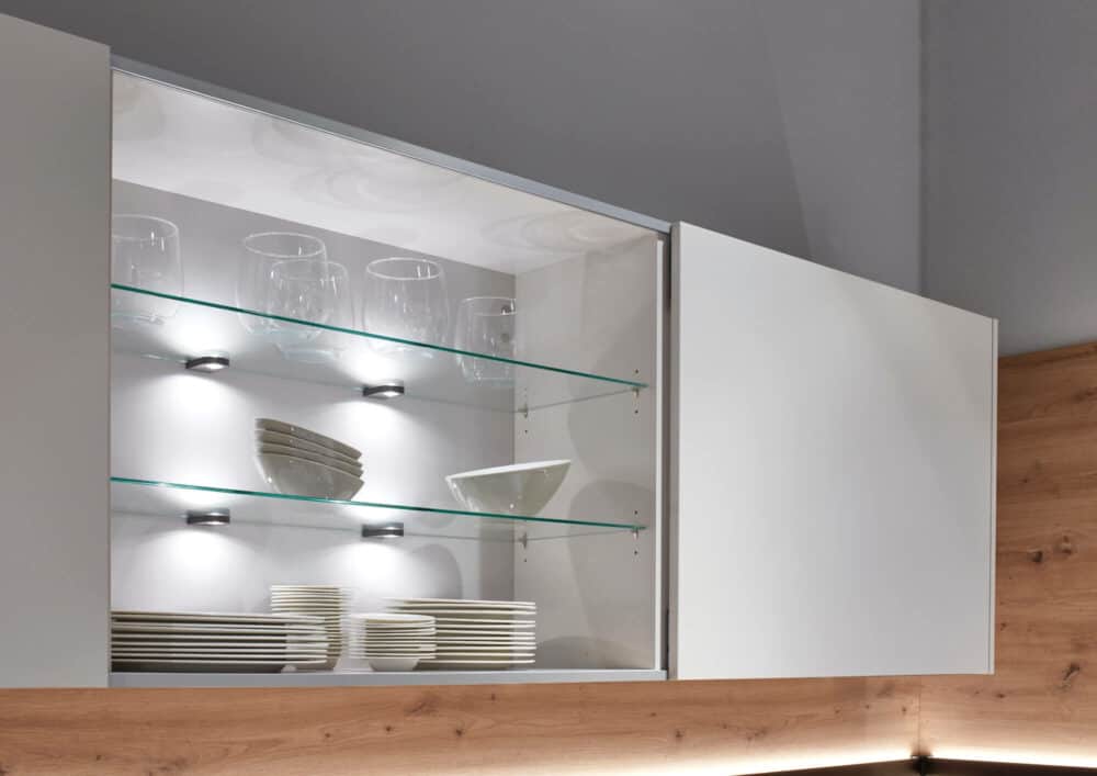 Oberschrank Glas mit Schiebetüren