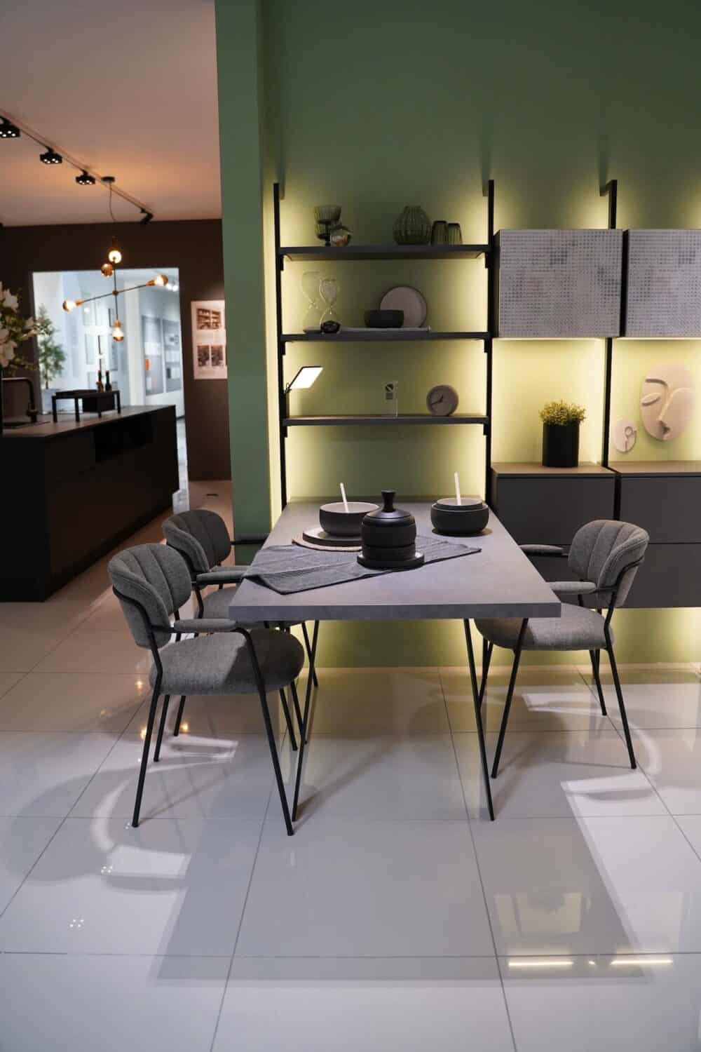 Esstisch mit industrial style Regal Ballerina Küche