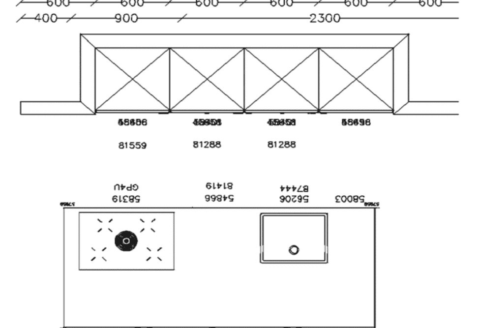 Grundriß Nobilia Design Inselküche schwarz