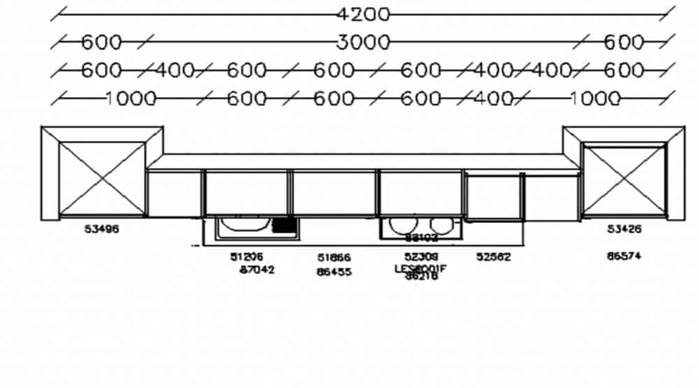 Grundriss und Maße Structura 402 Eiche