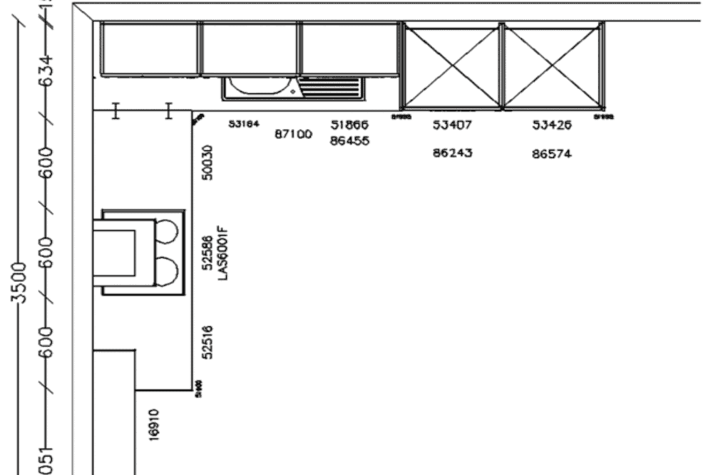 Nobilia moderne L-Küche alpinweiß Grundriss