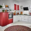 Pino moderne L-Küche rot grau