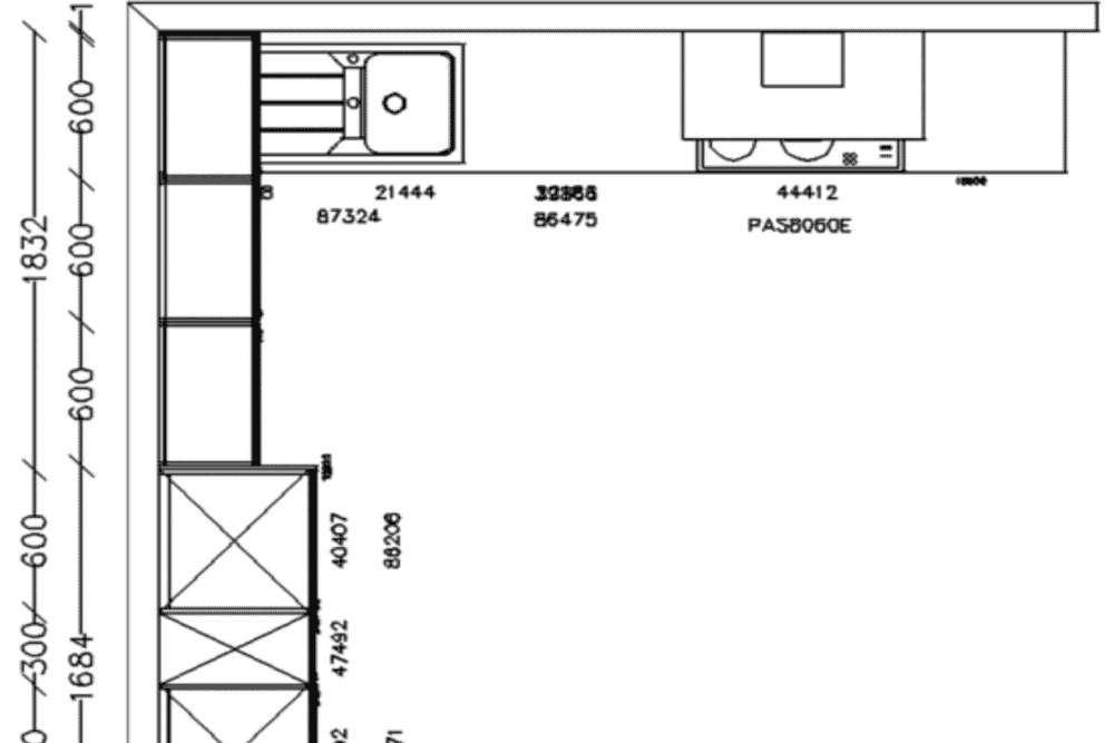 Nobilia moderne L-Küche weiß Grundriss