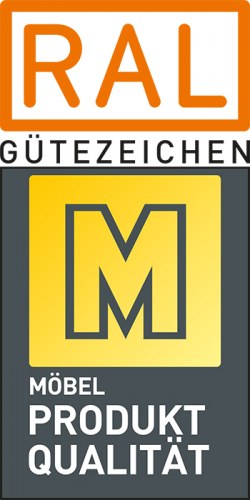 Gütezeichen RAL Goldenes M für geprüfte Möbel