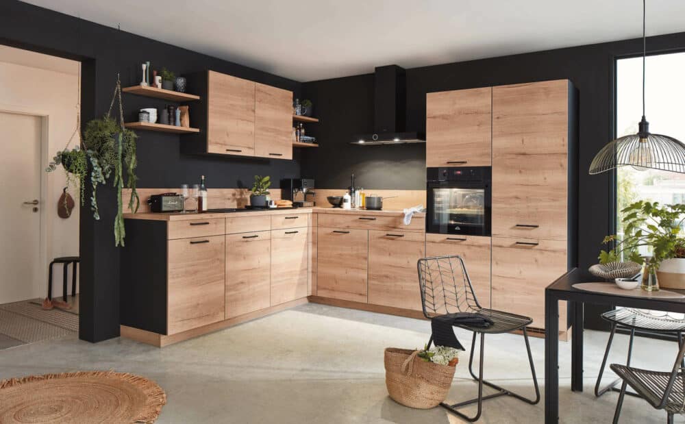Nobilia klassische L-Küche structura holz