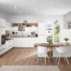 Nobilia moderne L-Küche mit Esstheke und Wandschrank