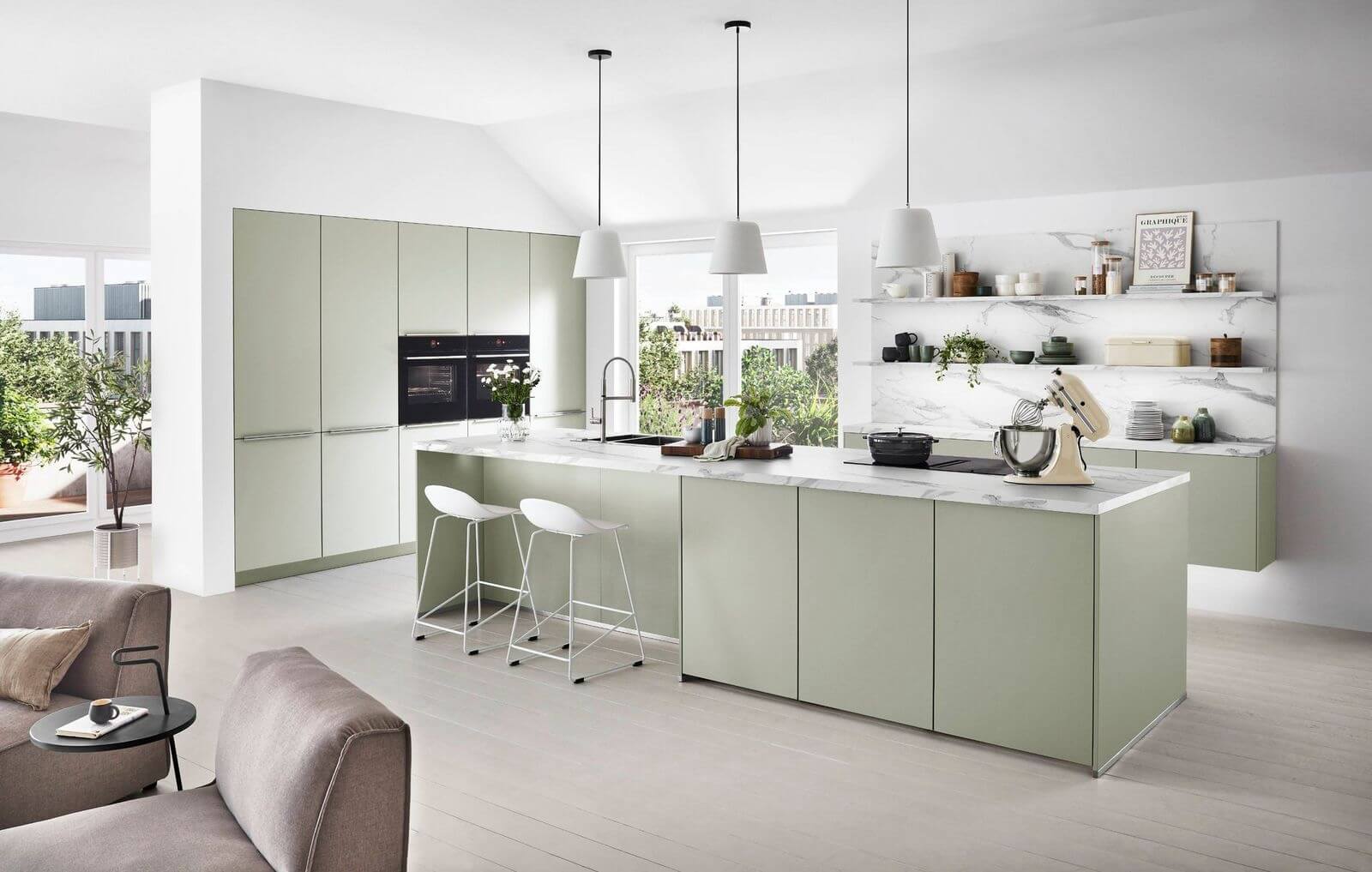 Nobilia Design Inselküche Avocado