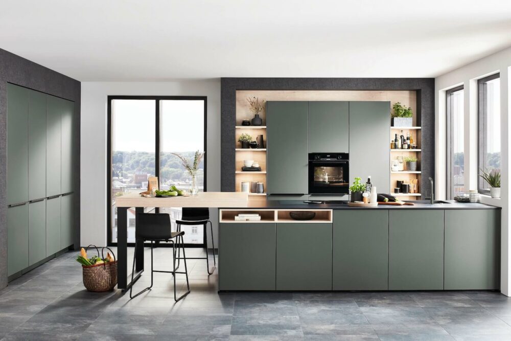 Nobilia Design Inselküche Mineralgrün