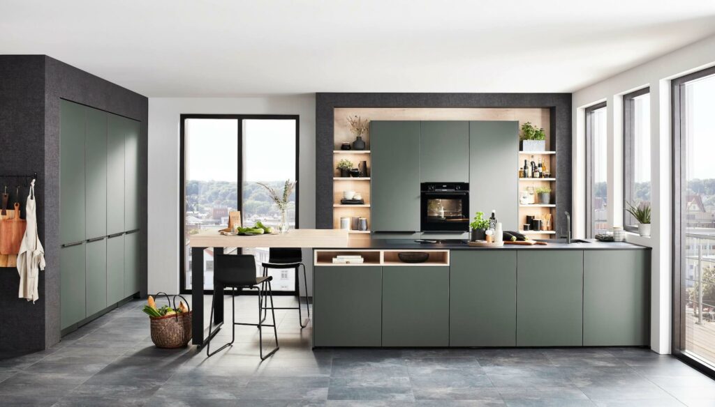 Nobilia Design Inselküche Mineralgrün