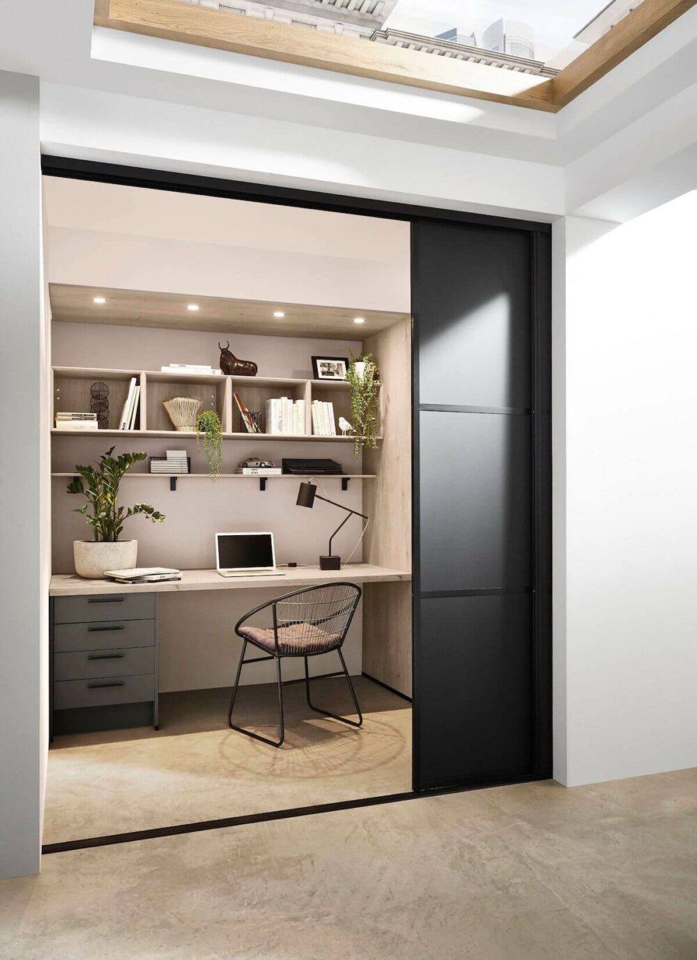Nobilia Inselküche Laser mit Homeoffice Vulkangrau Homeoffice