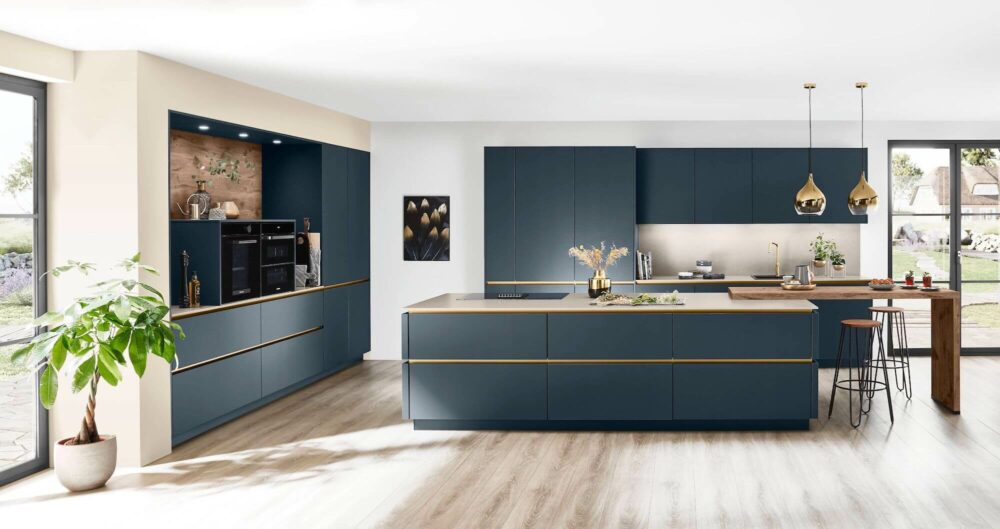 Nobilia Design Inselküche Fjordblau ultramatt