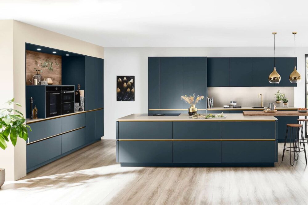 Nobilia Design Inselküche Fjordblau ultramatt