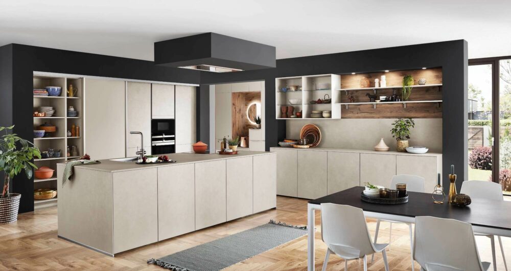 Nobilia Design Küche Riva Beton Seitenansicht